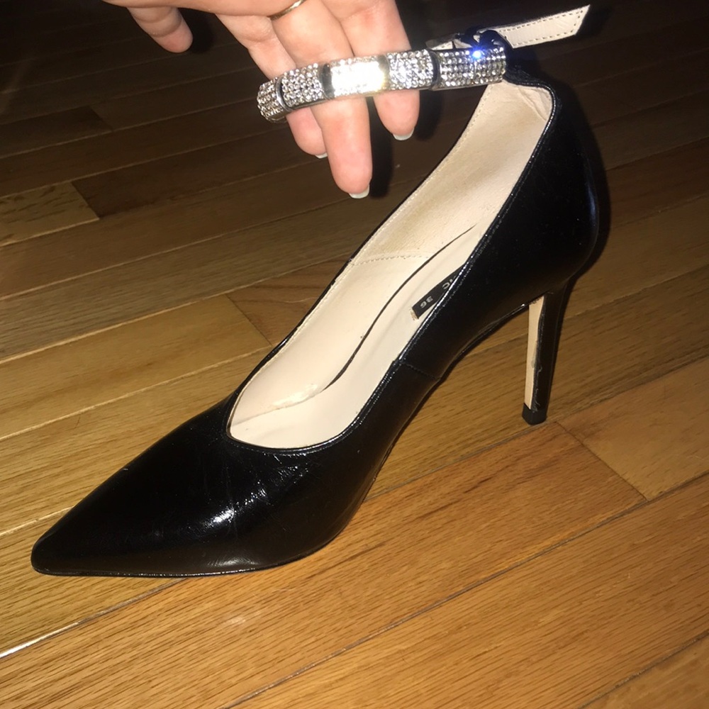 Zara diamond ankle strap pumps